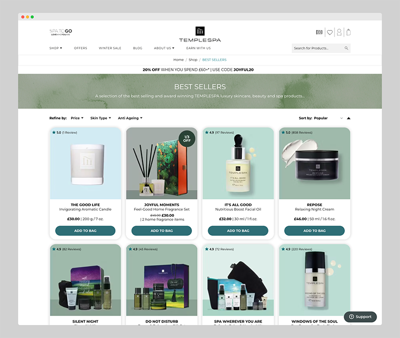 Case Study: On Tap Launches Hyvä-Based Magento 2 Project for TEMPLESPA