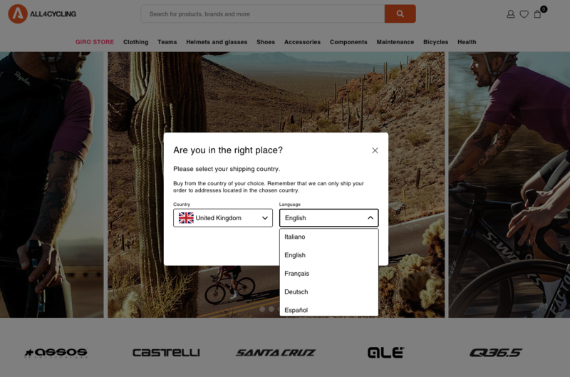 All4cycling location setting