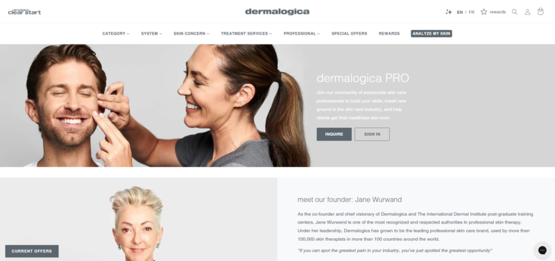 Dermalogica b2b page