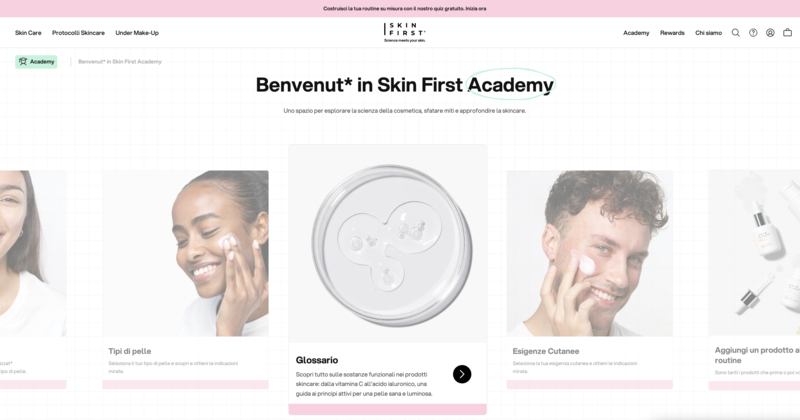 SKIN FIRST academy page
