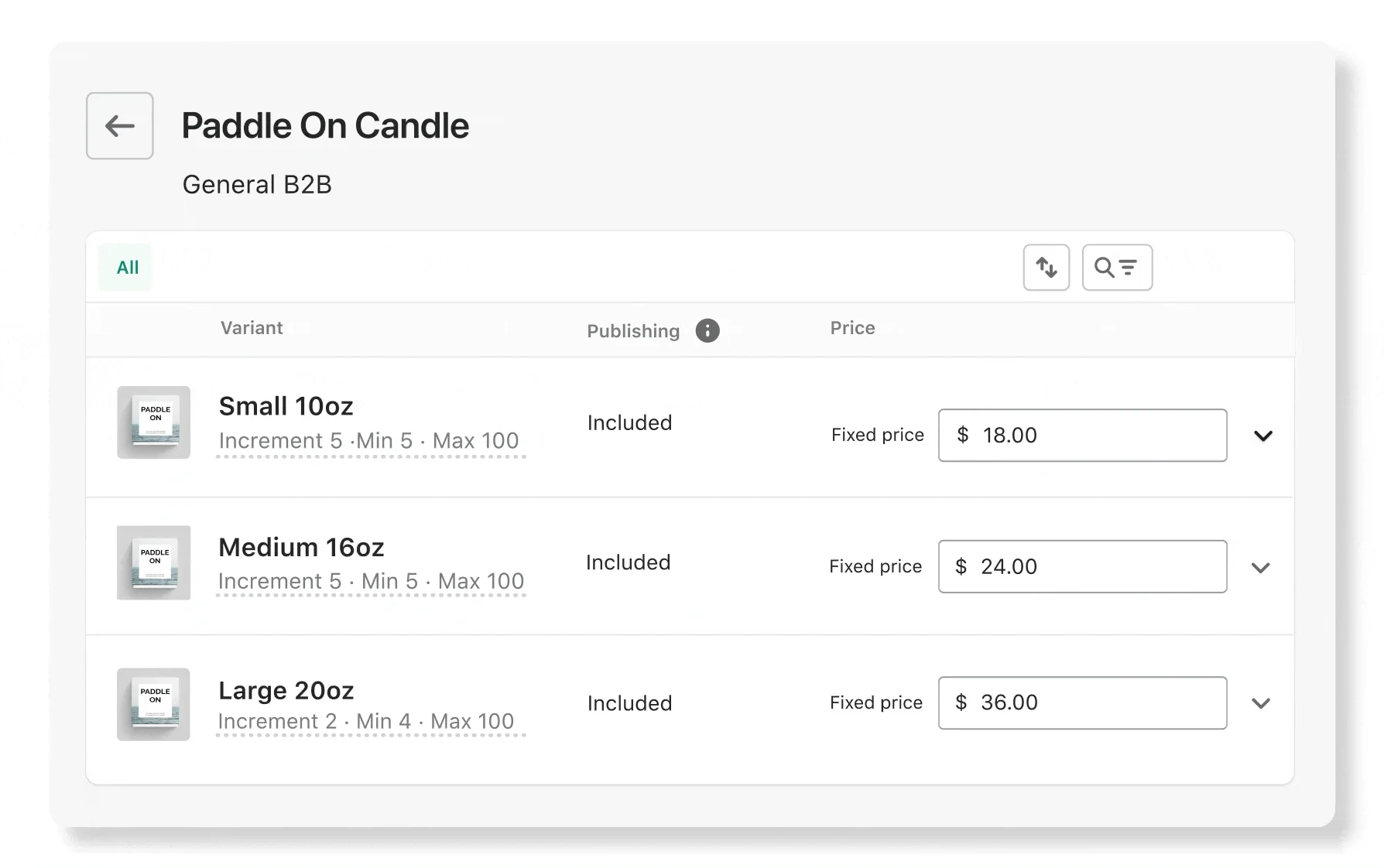 Shopify Wholesale price lists