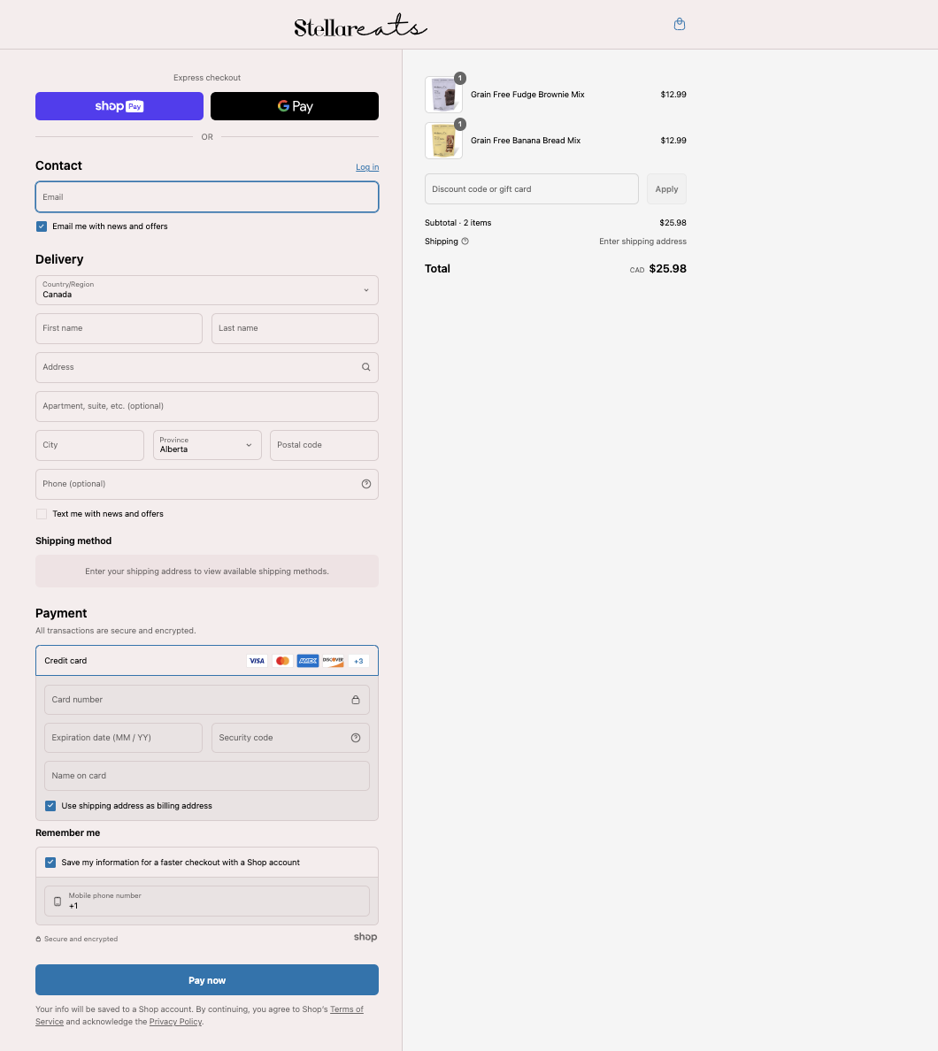 Stellar Eats’ checkout
